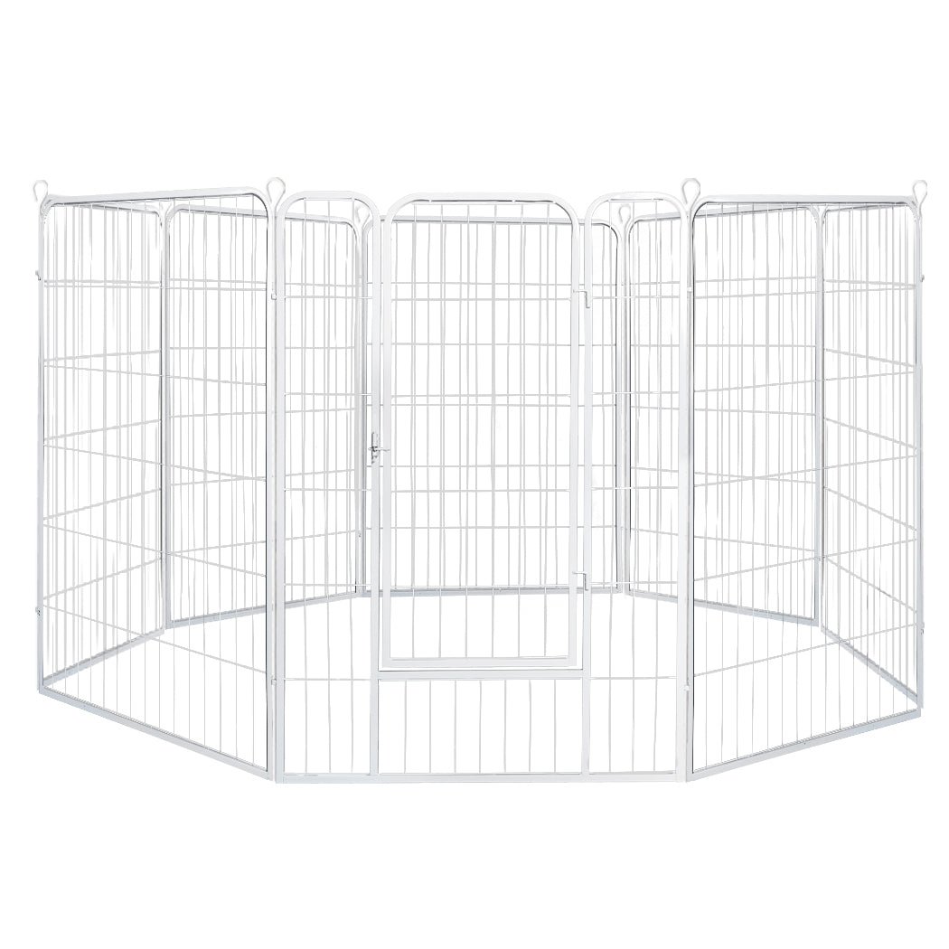 8 Panel 48'' Puppy Exercise Playpen Enclosure - White