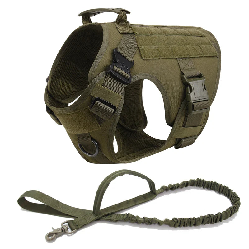 Tactical Military Dog Harness and Leash Set