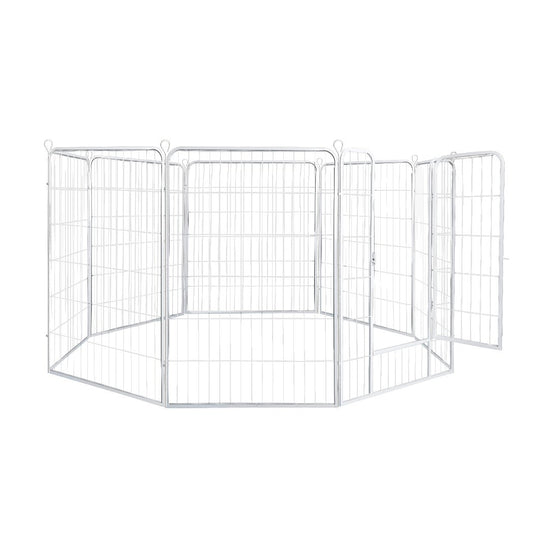 8 Panel 48'' Puppy Exercise Playpen Enclosure - White