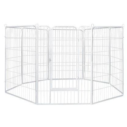8 Panel 48'' Puppy Exercise Playpen Enclosure - White