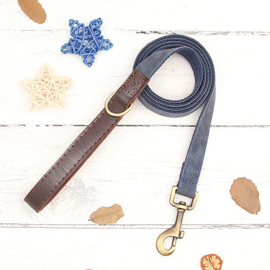 Personalized PU Leather Dog Collar and Leash