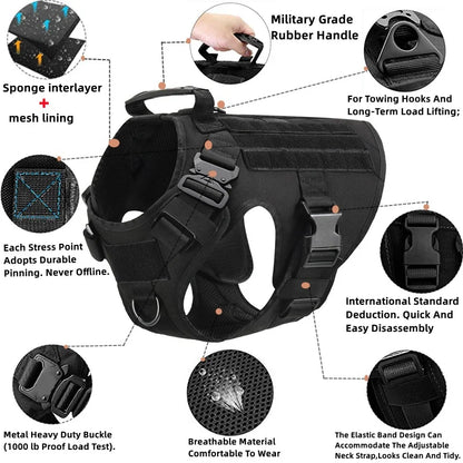 Tactical Military Dog Harness and Leash Set