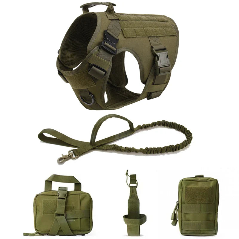 Tactical Military Dog Harness and Leash Set