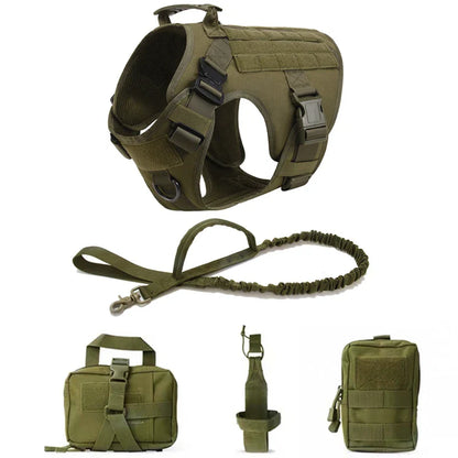 Tactical Military Dog Harness and Leash Set