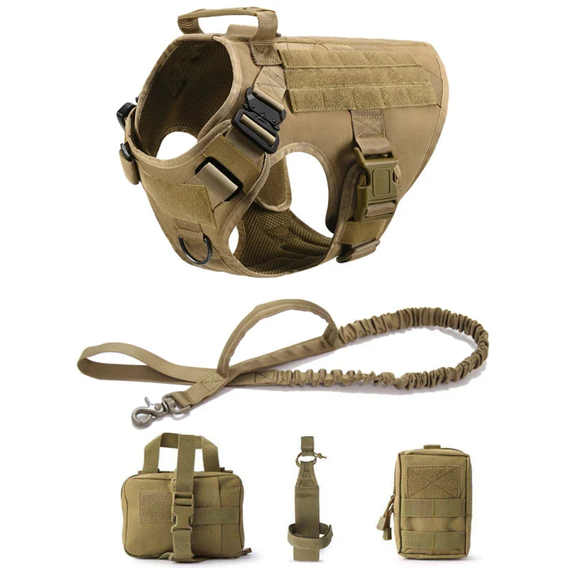 Tactical Military Dog Harness and Leash Set