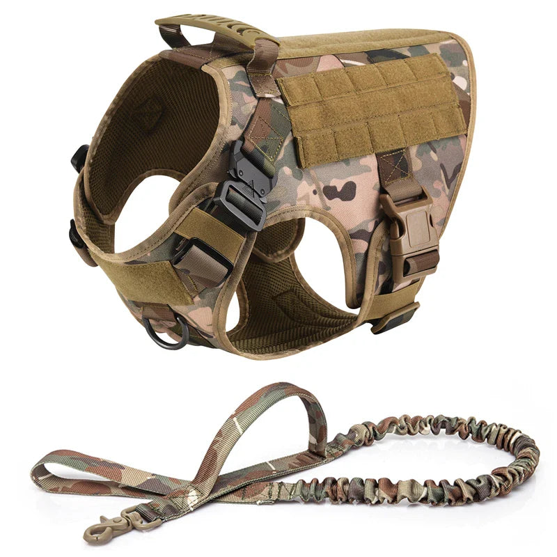 Tactical Military Dog Harness and Leash Set