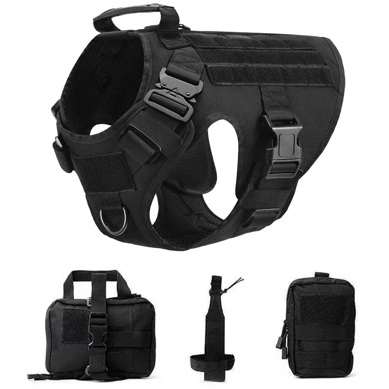 Tactical Military Dog Harness and Leash Set