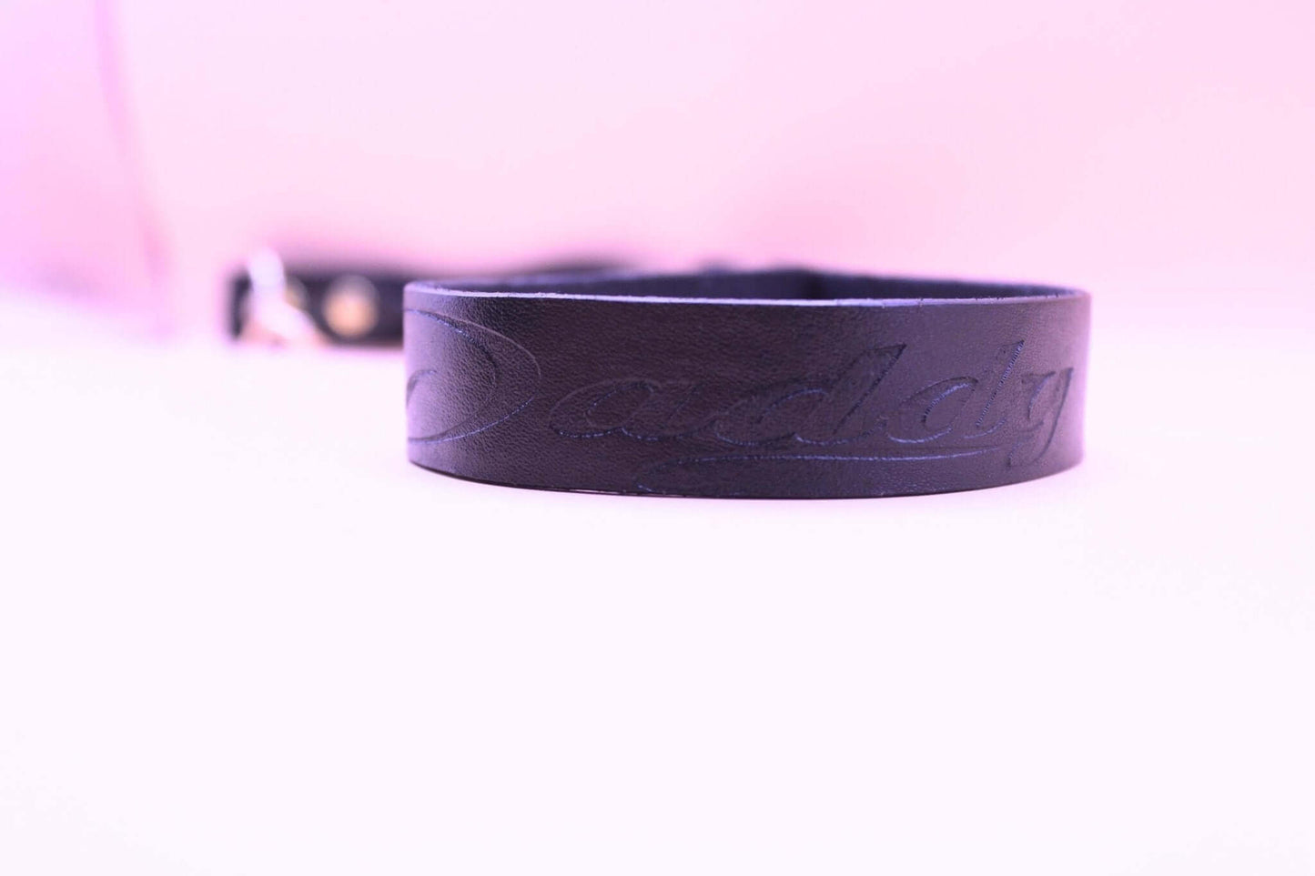 BDSM Leash Custom Daddy Leather Leash with Premium Grip - 40CM